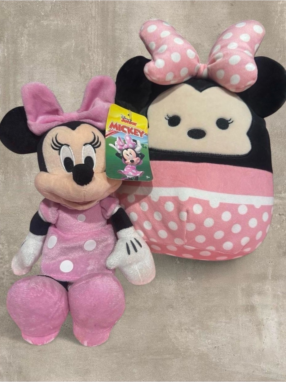 Disney Minnie Mouse Plush Duo in Pink and White Polka Dot